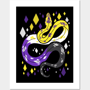 Non Binary Flag Snake Posters and Art